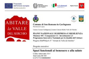 Programma innovativo nazionale per la qualità dell&#039;abitare (PINQuA): partito a San Romano il primo cantiere in Garfagnana