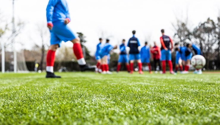 Squadra di calcio che si allena