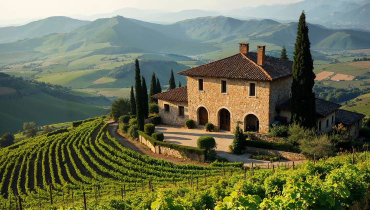 Casale toscano nel verde